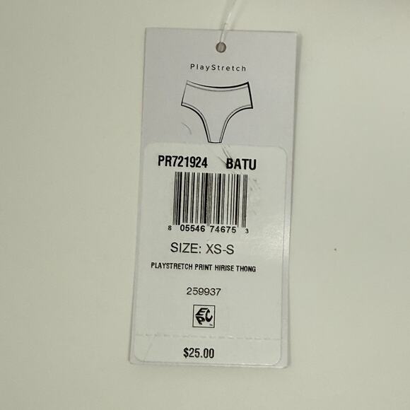 Hanky Panky PlayStretch High Rise Stripe Thong XS/S Striped Supima Cotton - Picture 8 of 9